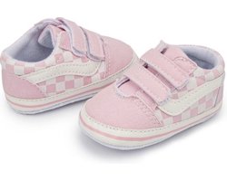 Babyschoenen - Baby slofjes - klittenband - Schoenmaat 20-21 - 12-18 maanden - (13cm) - roze/wit