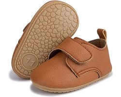 Babyschoentjes  – Eerste loopschoentjes -  PU Leer completebabyuizet - schoentjes voor Meisjes en Jongens  - 0-6 Maanden (11cm) - Bruin