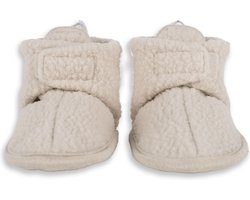 Babysloffen Teddy - Creme - 6-12 maanden - Fleece - Antislip