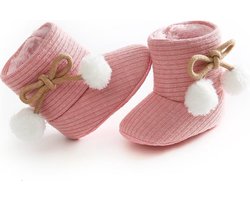 Babyslofjes - Baby Slofjes Meisjes - Roze - Sloffen - Maat 20 - 6-9 maanden