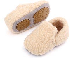 Babyslofjes - beige - baby slofjes 12-15 maanden - 12cm - anti-slip