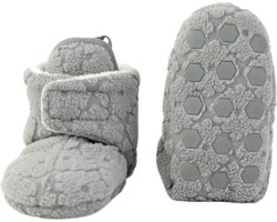 Babyslofjes met antislip - Blijven aan - Fleece - 6-12 maanden - Grijs