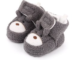 Babyslofjes - voor Pasgeborenen, Peuters en Baby's - Hoog - Maat 20-21 - 13cm - Grijs