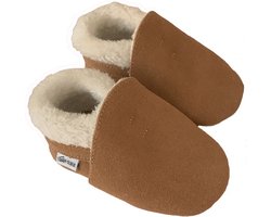 Babyslofjes winter suede van Baby-slofje - Bruin maat 18/19