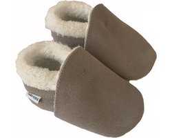 Babyslofjes winter suede van Baby-slofje - Grijs maat 18/19