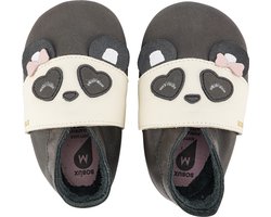 Bobux Soft Soles - Baby Slofjes Leer - Bam-Bow Charcoal - Maat 22