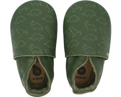 Bobux Soft Soles - Baby Slofjes Leer - Dino Olive - Maat 18