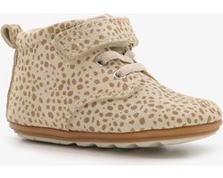 Groot leren babyschoenen beige met stippenprint - Maat 20 - Uitneembare zool - In cadeauverpakking