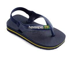 Havaianas Baby Brasil Logo Unisex Slippers - Marine/Yellow Citric - Maat 22