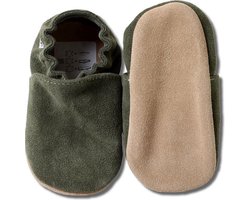 Hobea Babyslofjes olijfgroen suede