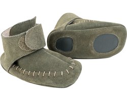 Leren schoentjes groen maat 19 - 12-15M - zachte zool - antislip