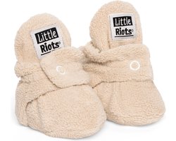 Little Riots - Babyslofjes - Fleece Original - Soft Beige - 0-3 Maanden (9cm) - Schoenmaat 13-15