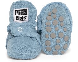 Little Riots - Babyslofjes - Fleece Stepper - Sky Blue - 12-18 Maanden (13cm) - Schoenmaat 20-21