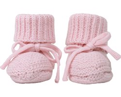 Lodger Katoenen Babyslofjes 0-6M Roze 100% Katoen Slipper Knit