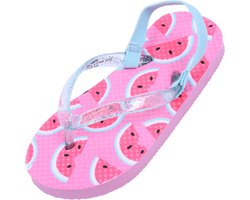 Roze teenslippers met watermeloenen / 26-27 EU