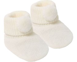 Soft Touch Babyslofjes Pompom 0-3 Maanden Unisex Off White S408