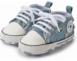 Steppies Babyschoentjes - Denim - Zachte Zool Antislip - Maat 20-21 (12-18 maanden, 13 cm) - Babyslofjes