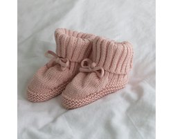 Steppies Babyslofjes Gebreid - Roze - Maat 18-19 (6-12 maanden, 12 cm) - Slofjes voor jongens en meisjes