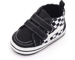 Stoere hoge baby schoenen - baby sneakers van Baby-Slofje - Zwart maat 17 ( 11 cm)