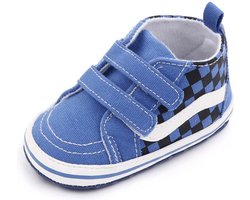 Stoere hoge baby schoenen - babysneakers van Baby-Slofje - Blauw maat 18 ( 12 cm)