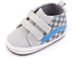 Stoere hoge baby schoenen - babysneakers van Baby-Slofje - Grijs maat 19 ( 13 cm)