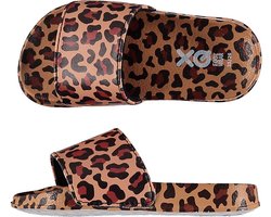 XQ Footwear - Slippers - Panterprint - Camel - Maat 25/26