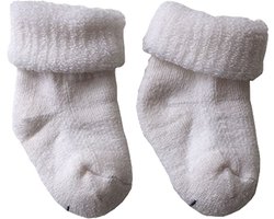 2-Pack Zachte Merino Wollen Baby Sokjes 80% Wol S1 - Unisex - Wit - 0-4 Maanden