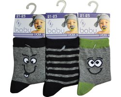 Baby / kinder sokjes happy - 19/20 - unisex - 90% katoen - naadloos - 12 PAAR - chaussettes socks