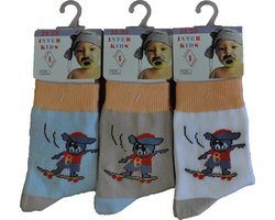 Baby / kinder sokjes skate - 24/27 - jongetje - 90% katoen - naadloos - 12 PAAR - chaussettes socks