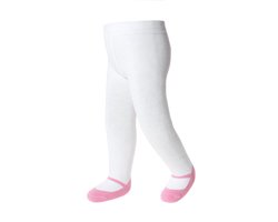 Baby meisje maillot leggings-maat 6-12 maanden-roze-anti-slip zooltjes-katoen