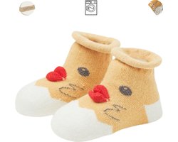 Babysokken - Kuikentje - Katoen - Antislip - 0-12 maanden - Babysokjes - Baby Slofjes - Kraamcadeau - Baby Cadeau