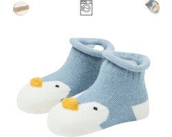 Babysokken - Pinguïn - Katoen - Antislip - 0-12 maanden - Babysokjes - Baby Slofjes - Kraamcadeau - Baby Cadeau