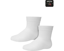 Bonnie Doon Basic Sokken Baby Wit 8/12 maand - 2 paar - Unisex - Organisch Katoen - Jongens en Meisjes - Stay On Socks - Basis Sok - Zakt niet af - Gladde Naden - GOTS gecertificeerd - 2-pack - Multipack - White - OL9344012.103