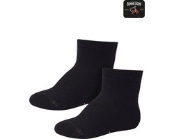 Bonnie Doon Basic Sokken Baby Zwart 0/4 maand - 2 paar - Unisex - Organisch Katoen - Jongens en Meisjes - Stay On Socks - Basis Katoenen Sok - Zakt niet af - Gladde Naden - GOTS gecertificeerd - 2-pack - Multipack - Black - OL9344012.101