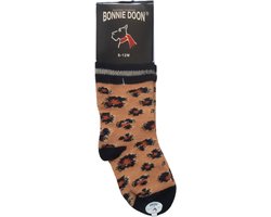 Bonnie Doon leopard baby sokjes 8/12 mnd toffee