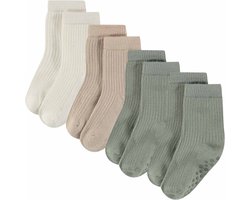 Comfortabel & Zijdezacht Bamboo Basics Sidney - Bamboe Baby Sokken (Multipack 4 stuks) - Wit, Beige & Groen - 12-18 Maanden