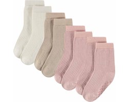 Comfortabel & Zijdezacht Bamboo Basics Sidney - Bamboe Baby Sokken (Multipack 4 stuks) - Wit, Beige & Roze - 12-18 Maanden