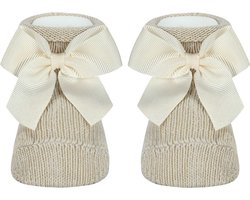 Cóndor Sokken Ribbon Strik | 2595/4 | Linen/Beige | 3-6 mnd | maat 00