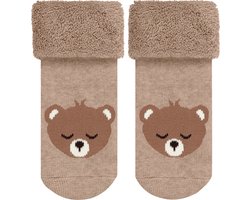 FALKE Baby Bear knuffelzacht pluche katoen babysokjes meisjes jongens beige - Maat 62-68