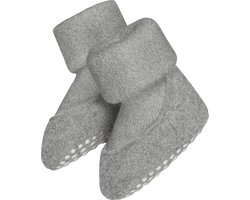 FALKE Baby Cosyshoe antislip noppen merinowol huissokken pantoffels meisjes jongens grijs - Maat 17-18