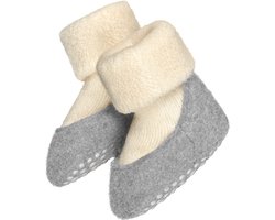 FALKE Baby Cosyshoe antislip noppen merinowol huissokken pantoffels meisjes jongens wit - Maat 15-16