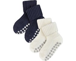 FALKE Cotton Catspads 2-Pack antislip noppen katoen multipack huissokken babysokjes meisjes jongens veelkleurig - Maat 74-80