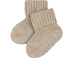 FALKE Cotton Catspads antislip noppen katoen huissokken babysokjes meisjes jongens beige - Maat 62-68