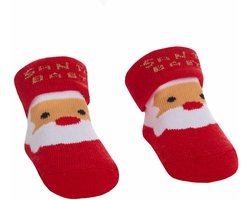 Festive Socks Sokjes Kerst "Santa Baby" Kerstman Unisex 0-6 Maanden In Organza Gift Bag / Geschenkverpakking B988