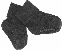 GoBabyGo antislip sokjes bamboe Dark grey melange 2-3y (23-26)