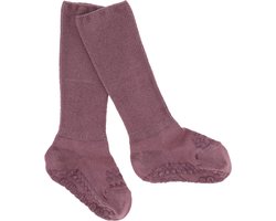 GoBabyGo - Bamboe Antislip Sokjes - Sokken - Mist Plum  6-12 maanden