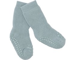 GoBabyGo - Katoenen Antislip Sokjes - Sokken - Dusty Blue 12-24 maanden