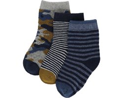 iN ControL 3pack babysocks army/stripe BLUE - 19/22