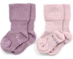 KipKep Baby sokken bio Blijf-Sokken - Maat 12-18 maanden - mauve - zakken niet af - stay-on-socks