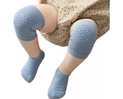 Knie + sokken beschermers - 2 Delig - anti slip - baby kruipbeschermers - BLAUW